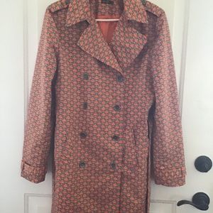 J. MCLAUGHLIN POLYESTER CHAINLINK TRENCH COAT. 4